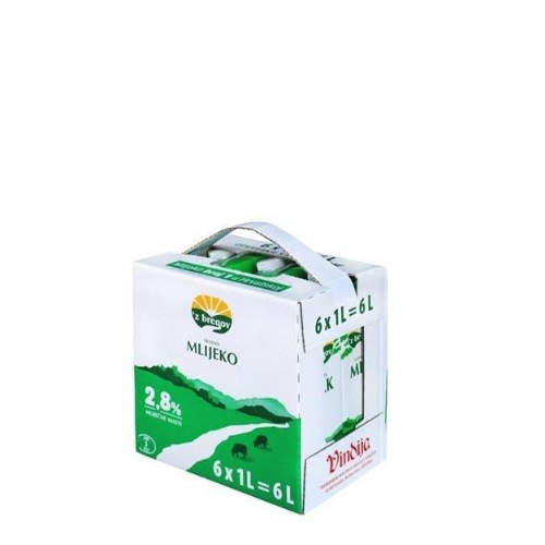 Mlijeko trajno 2,8%mm 1L 6-pack 1L=0,80€ mpc 02.05.=5,29€
