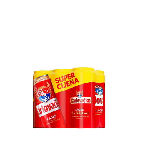 Pivo Karlovačko 0,5L 6-pack 1L=2,33€ mpc 02.05.=6,99€