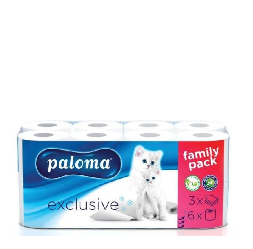 Wc papir paloma 16 rola 3 sloja mpc 02.05.=4,99€